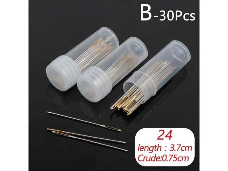 30pcs 22# 24# 26# Cross Stitch Needles Embroidery Fabric Stainless Steel Carousel 1