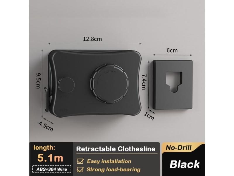 Wall Mounted Invisible Retractable Adjustable Laundry Line For Indoor Bathrooms Carousel 1