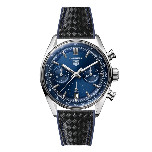 Ezra Leather Rubber Performance Hybrid Watch Band for TAG Heuer Carrera 39mm ... Carousel 1