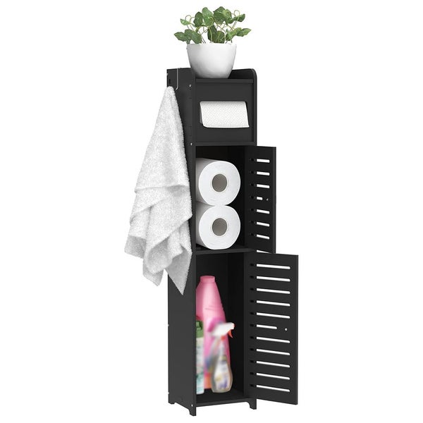 Bathroom Storage Cabinet Toilet Storage Cabinet for Small Space Black Carousel 1