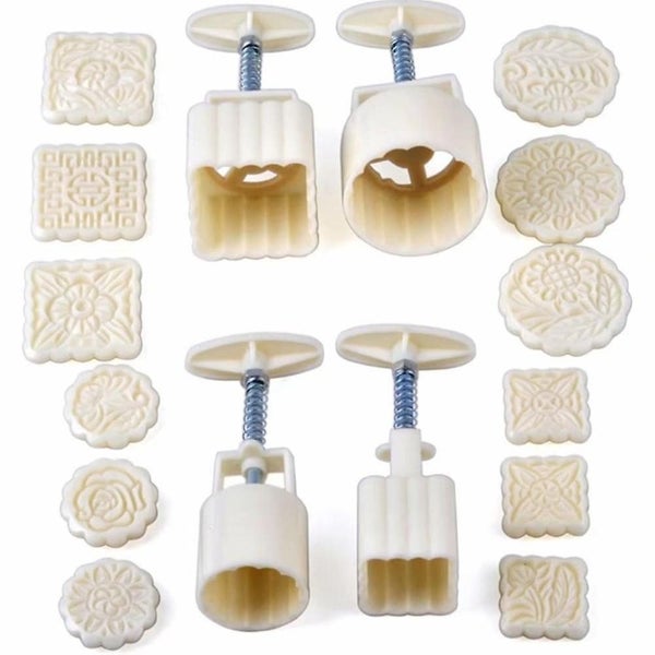 Diy Moon Cake Mold 4 Sets 12 Pcs Round And Square Shapes Baking Mold Carousel 3