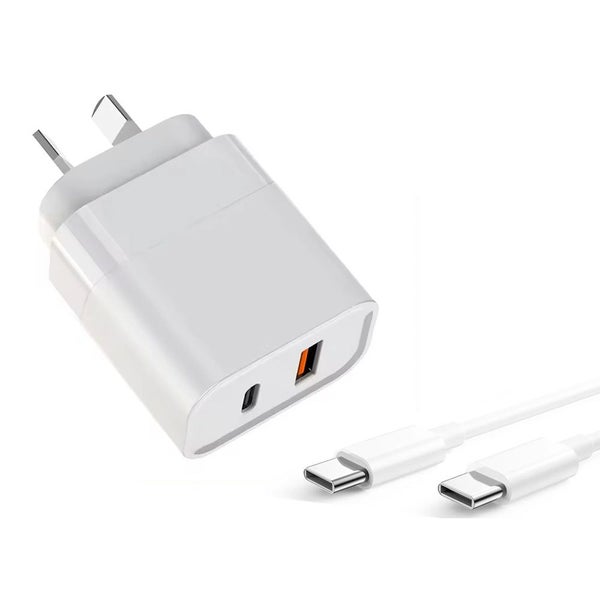 30W Superfast compatible Dual Wall Charger with USB-C to USB-C Cable Carousel 1