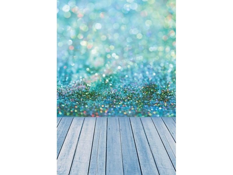Laeacco Dreamy Light Bokeh Glitter Heart Wood Floor Photography Backdrop For Carousel 1