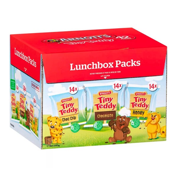 Arnott's Tiny Teddy Variety Cookies 42 Lunchbox Packs 1050g Carousel 1
