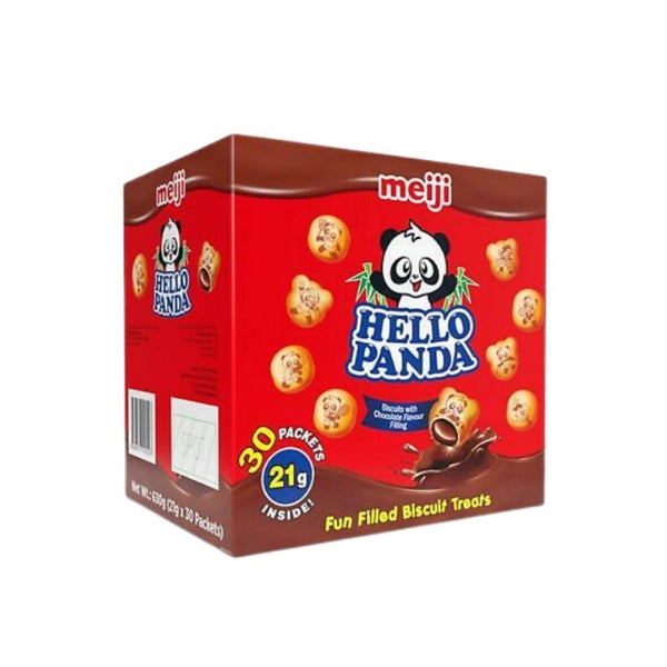 Meiji Hello Panda Biscuits Chocolate Flavoured Filling 21g x 30 Carousel 1