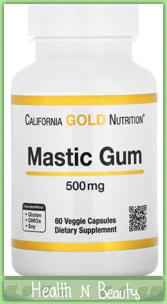 MASTIC GUM 500 MG per CAPSULE - 60 VEGGIE CAPS - DIGESTIVE, H PYLORI - E1226 Carousel 1