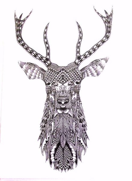 Tribal stag card, for a very personal gift.... Carousel 1