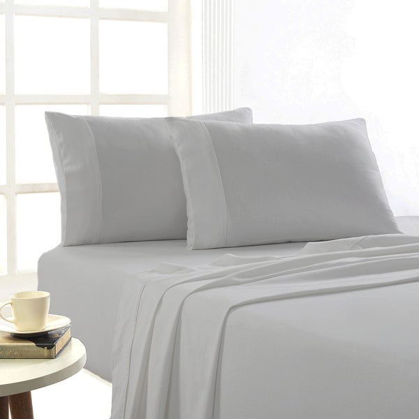 Egyptian Cotton Flannelette Sheet Set Single Silver Carousel 1