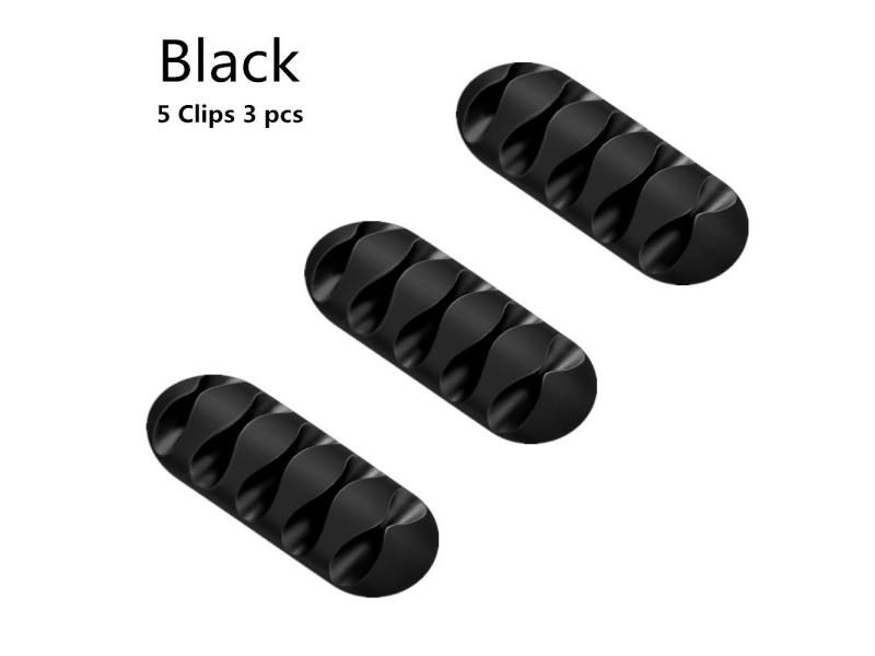 Silicone USB Cable Organizer Cable Winder Desktop Tidy Management Clips Cable Carousel 1