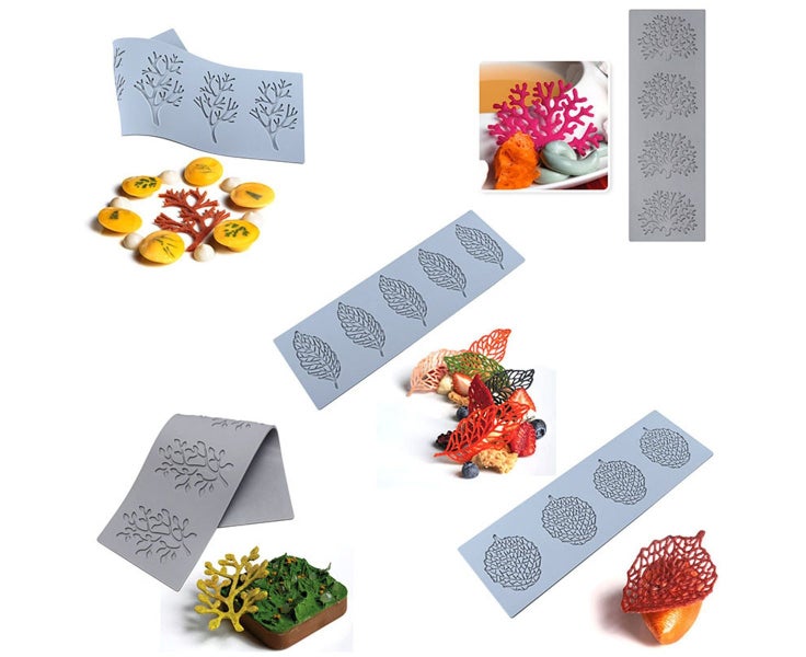 5PCS Leaf Molds Silicone Baking Molds Fondant Molds, Hollow 3D Coral Branch Carousel 1