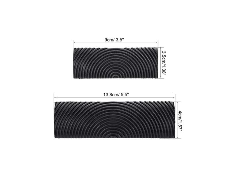 2pcs Rubber Wall Texture Roller Imitation Wood Grain Pattern Paint Design Brush Carousel 1