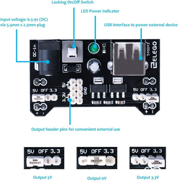 Electronic Component Basic Starter Kit, Electronic Fun Kit for Arduino R3480177579088291846