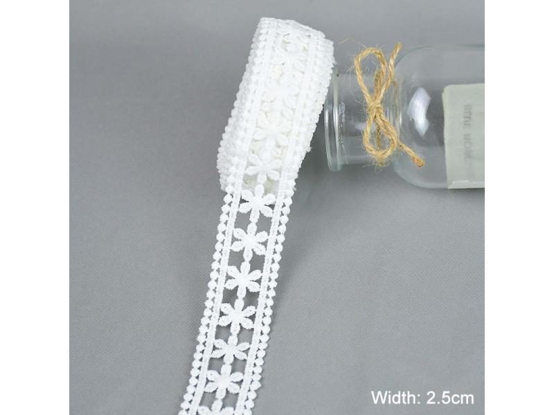 5Yards/lot White Cotton Embroidered Lace Trim Ribbons Fabric DIY Sewing Carousel 1