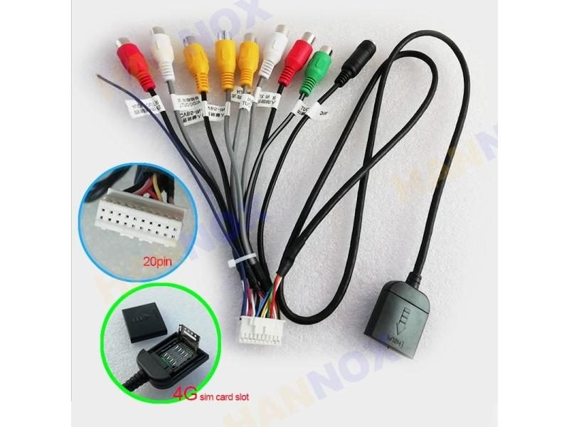 Car Radio DVD Player Stereo RCA Output Cable Adapter Wire 3G 4G SIM Slot Carousel 1