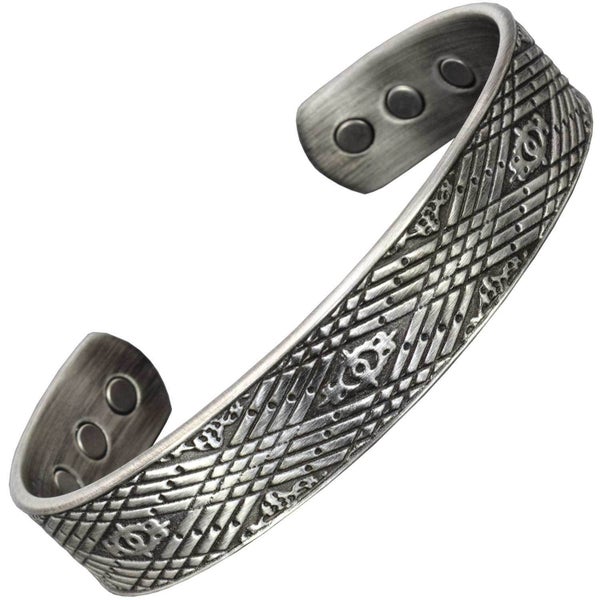 Copper Magnetic Bracelet for Men Arthritis Pain Bracket Antique Silver - CMP Carousel 2