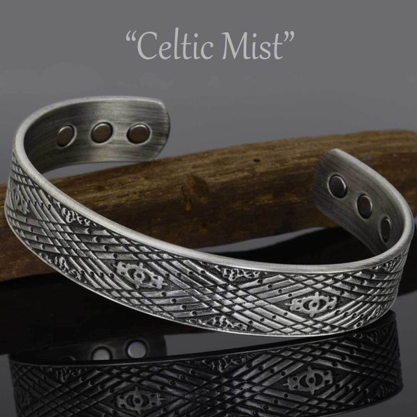Copper Magnetic Bracelet for Men Arthritis Pain Bracket Antique Silver - CMP Carousel 1