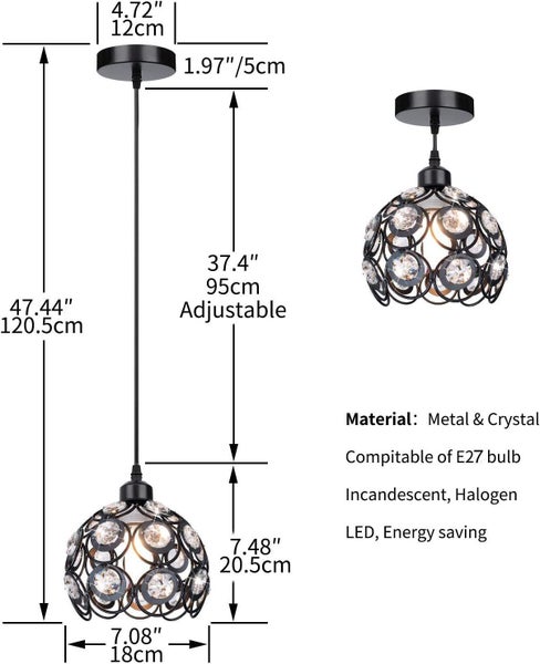 New Black Cage Pendant Light Sale Sale Carousel 2