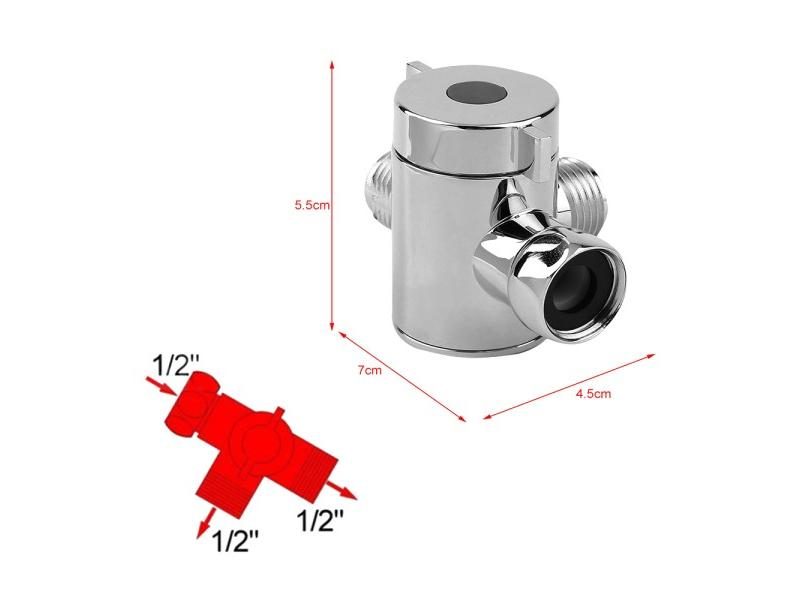 3-way Brass Diverter Valve For Kitchen Sink Shower Head Carousel 1