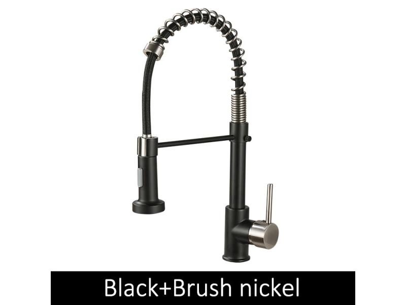Deck Mounted Flexible Kitchen Faucets Pull Out Mixer Tap Black Hot Cold Kitchen Carousel 1