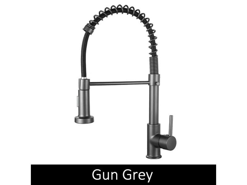 Deck Mounted Black Kitchen Faucet With Spray Mixers E9009 Carousel 1