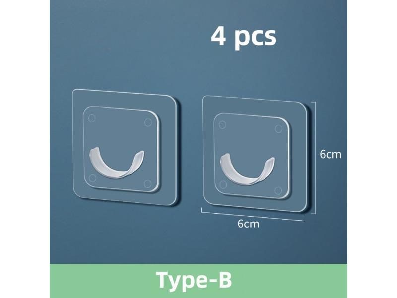 2/4PCS Shower Curtain Rod Mount Holder For Wall Adhesive No Drilling Carousel 1