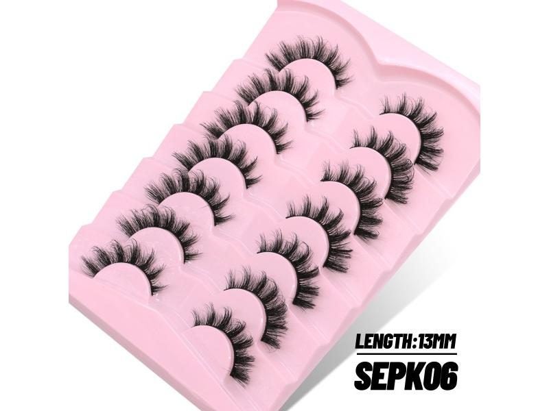 GROINNEYA 5/10 Pairs 3D Faux Mink Lashes Curly Natural Long False Eyelashes Carousel 1