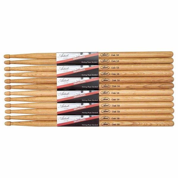 Artist DSO5B Oak Drumsticks w/ Wooden Tips 6 Pairs Carousel 1