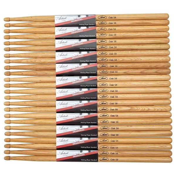 Artist DSO5B Oak Drumsticks w/ Wooden Tips 12 Pairs Carousel 1