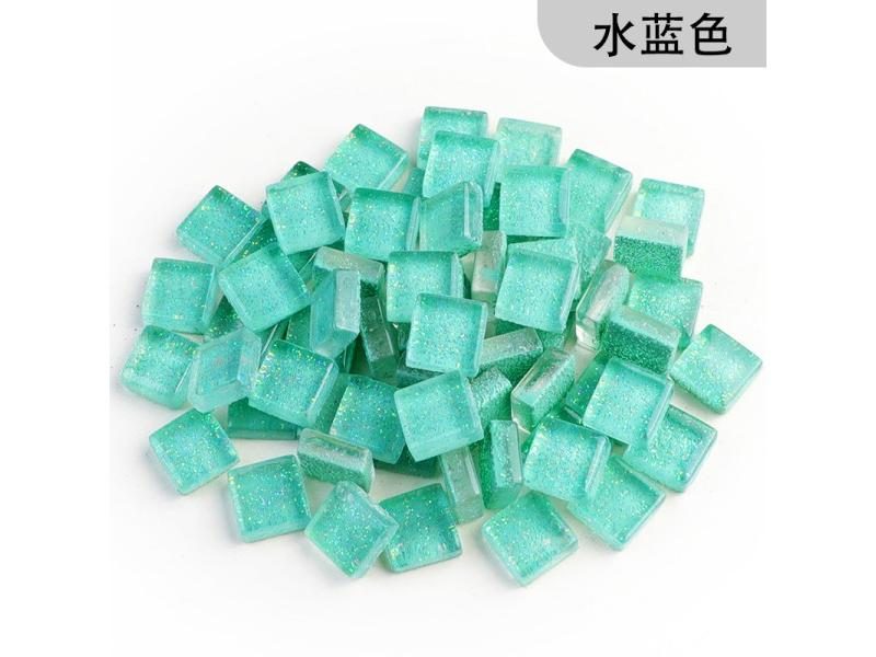 50PCS 9*9mm Diy Colorful Glitter Glass Mosaic Stones For Mosaic Making Carousel 1