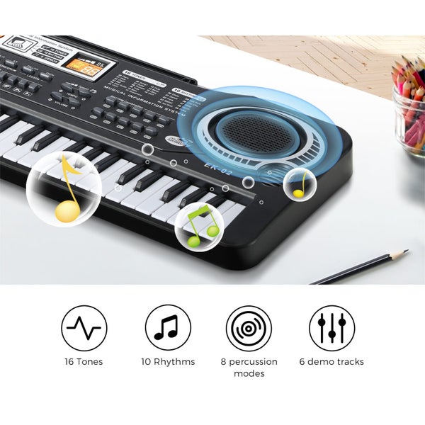 Mazam 61 Keys Piano Keyboard Electronic Musical Kids Toy Gift With Microphone Carousel 2
