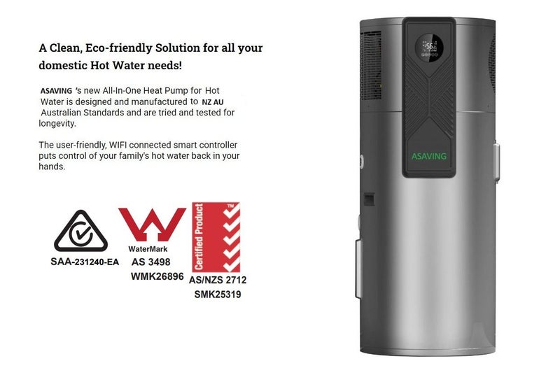Water Heater Heat Pump R290 - Hot Water Heater Cylinder 270L - Heat Pump NZ AU Carousel 1
