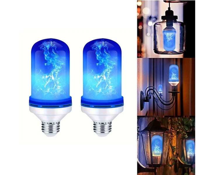 2 Pack LED Flame Effect Light Bulbs - Newest Upgraded 4 Modes Fire Simulate Carousel 1
