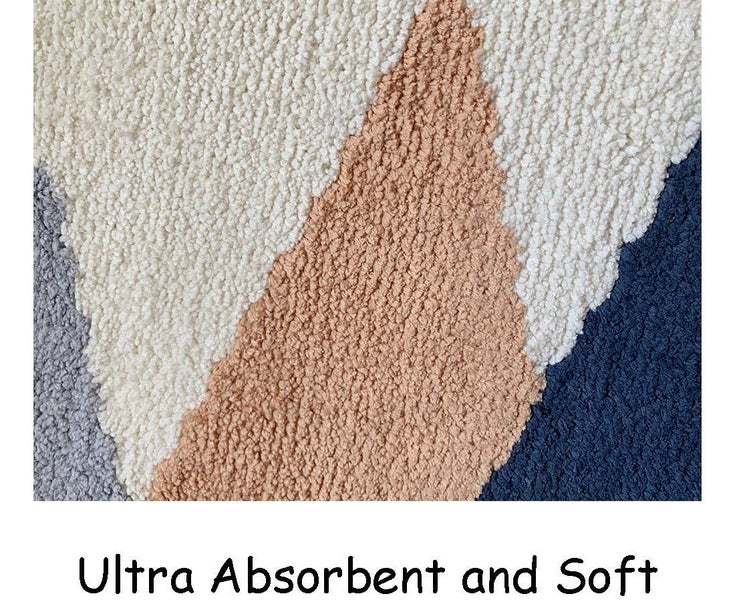 Bathroom Rugs Nature Bath Rug for Bathroom Non-Slip Soft Absorbent Machine- Carousel 2