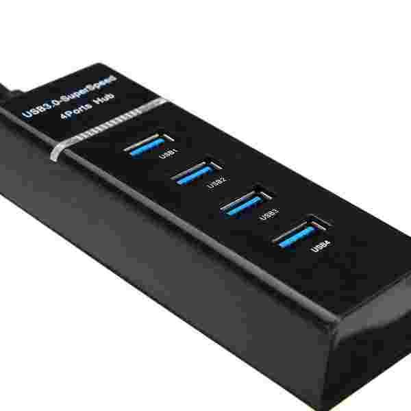 USB 3.0 High Speed 4 Ports HUB Splitter Adapter - BLACK Carousel 5