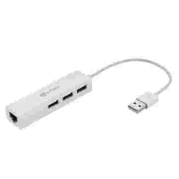 ZH5 USB 2.0 to 3-Port USB 2.0 + 1000Mbps Gigabit RJ45 Ethernet OTG Hub Adapter Carousel 1