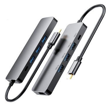 Type-C to 3 Port USB 3.0 4K HD 30Hz PD Charging Data Adapter for Tablet Laptop Carousel 5