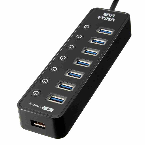 USB3.0 7 Port HUB Fast Charge USB Charger for Samsung Xiaomi Huawei - BLACK Carousel 2