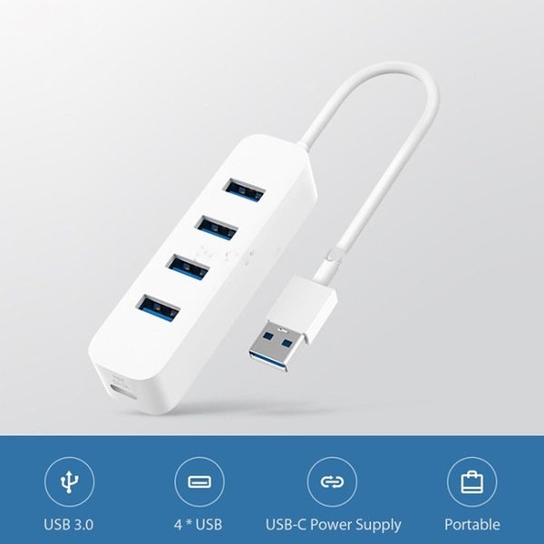 4 Ports USB3.0 Hub with Stand-by Power Supply Interface USB Hub Extender Carousel 6