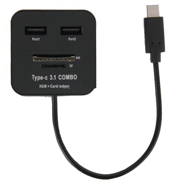 USB HUB + SD / TF Card Reader for New Macbook & Chromebook - 1 - BLACK Carousel 2