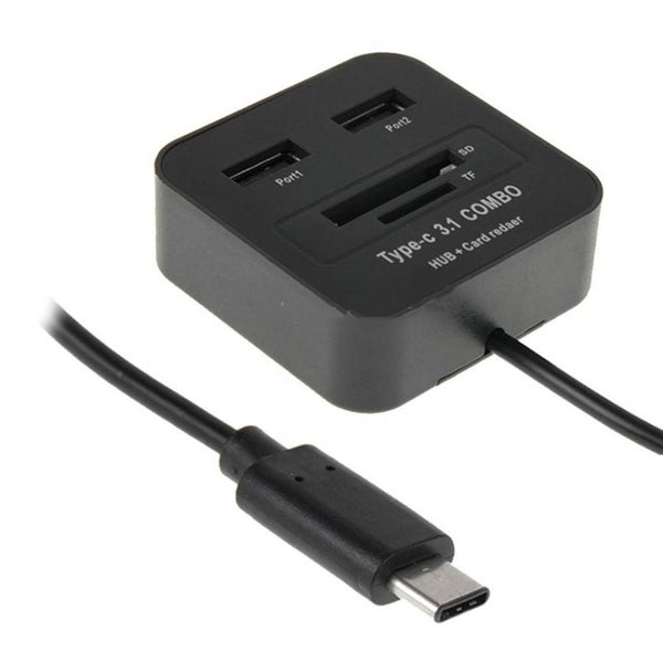 USB HUB + SD / TF Card Reader for New Macbook & Chromebook - 1 - BLACK Carousel 3