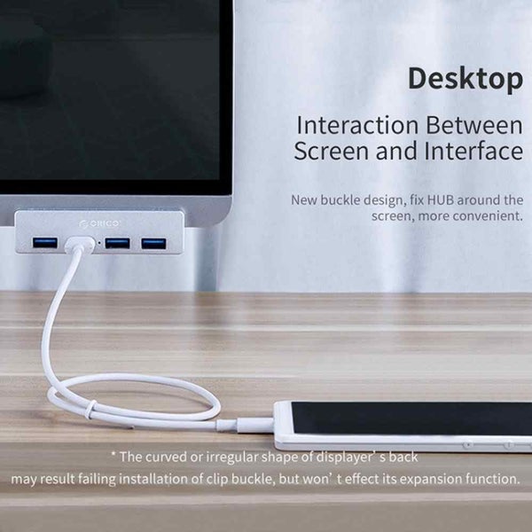 MH4PU-P Aluminum Alloy 4 Ports USB3.0 Clip-type HUB(Silver) Carousel 3