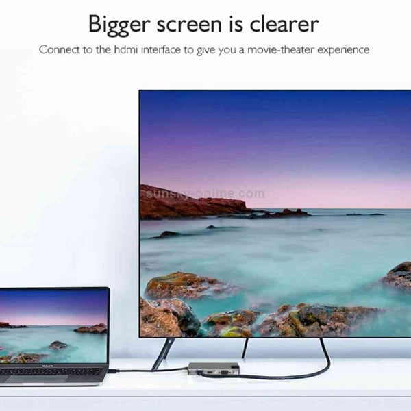 TW9R 9 in 1 Network Interfaces with Micro SD / SD Card Slots (Grey) - GRAY Carousel 6