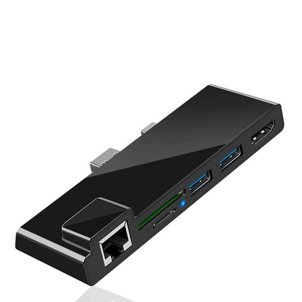RJ45 + 2 x USB 3.0 + HDMI + SD/TF Memory Card Reader HUB (Black) - 1 Carousel 1