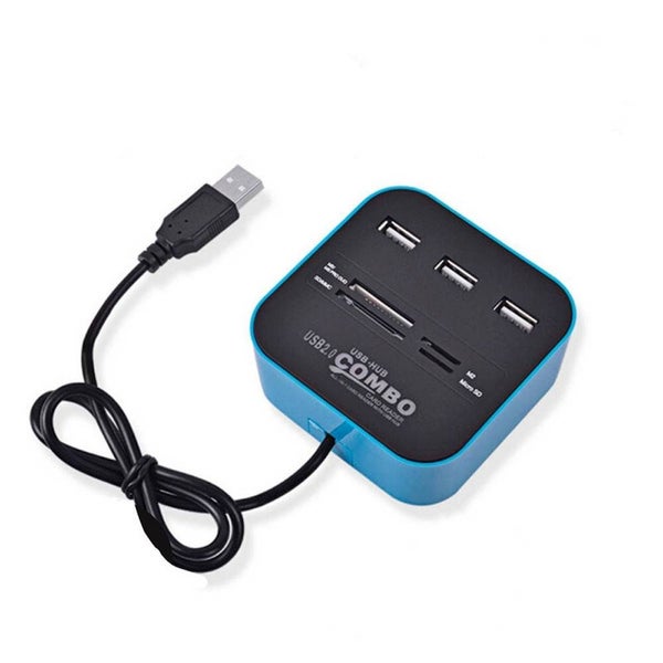 USB 2.0 hubWith 3 Ports For MMC/M2/MS For iPhone Xiaomi #T2 - BLUE Carousel 1