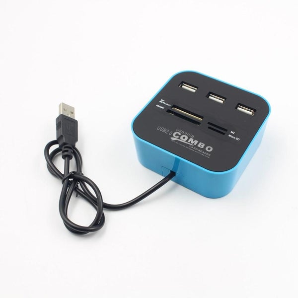 USB 2.0 hubWith 3 Ports For MMC/M2/MS For iPhone Xiaomi #T2 - BLUE Carousel 5