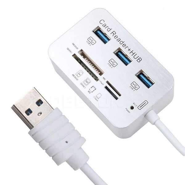 Usb 3.0 Multi Hub + Card Reader with MS/SD/M2/TF with 3 Ports for PC Laptop Carousel 2