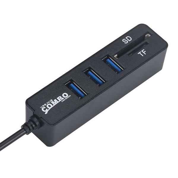 USB Splitter 3 Port Hub With TF SD Card Reader 6 Port For PC - BLACK Carousel 4