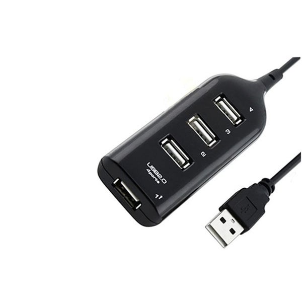 Black USB 2.0 Hi-Speed 4-Port Splitter Hub Adapter For PC Computer Carousel 1