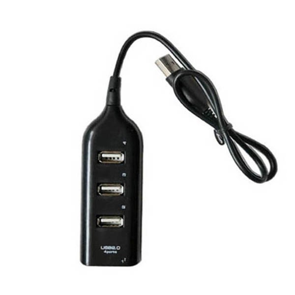 Black USB 2.0 Hi-Speed 4-Port Splitter Hub Adapter For PC Computer Carousel 2
