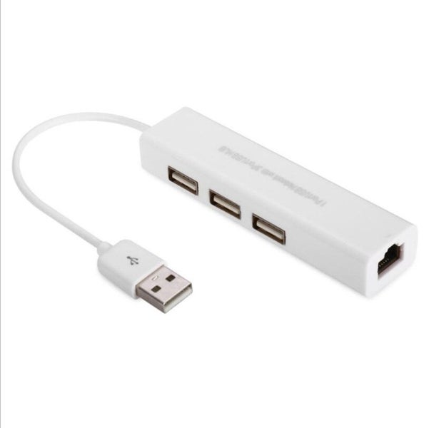 USB to RJ45 Ethernet Network Adapter Card With 3 Ports USB Ports Hub Carousel 1